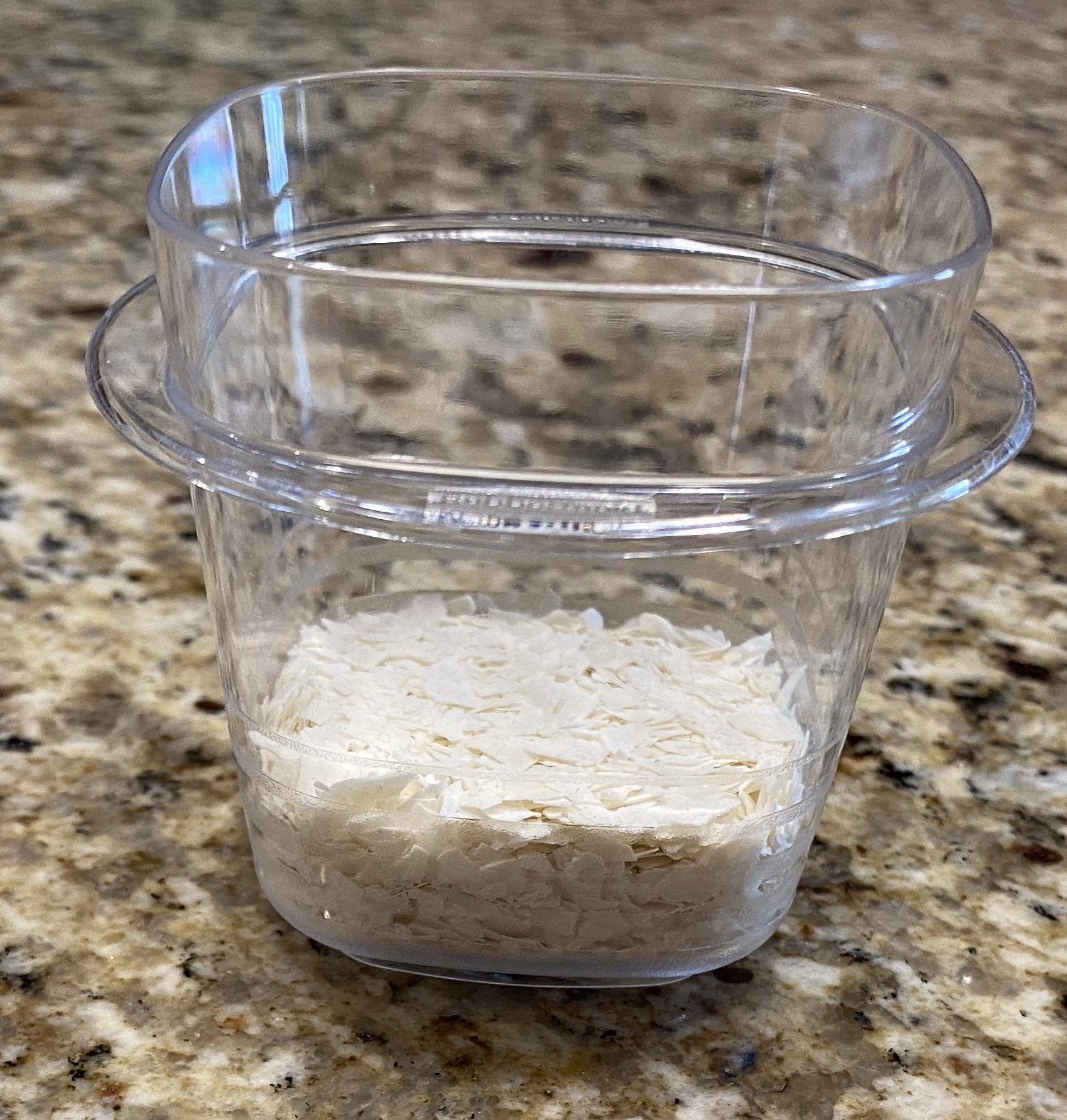 Initial Flakes in container seen from sides