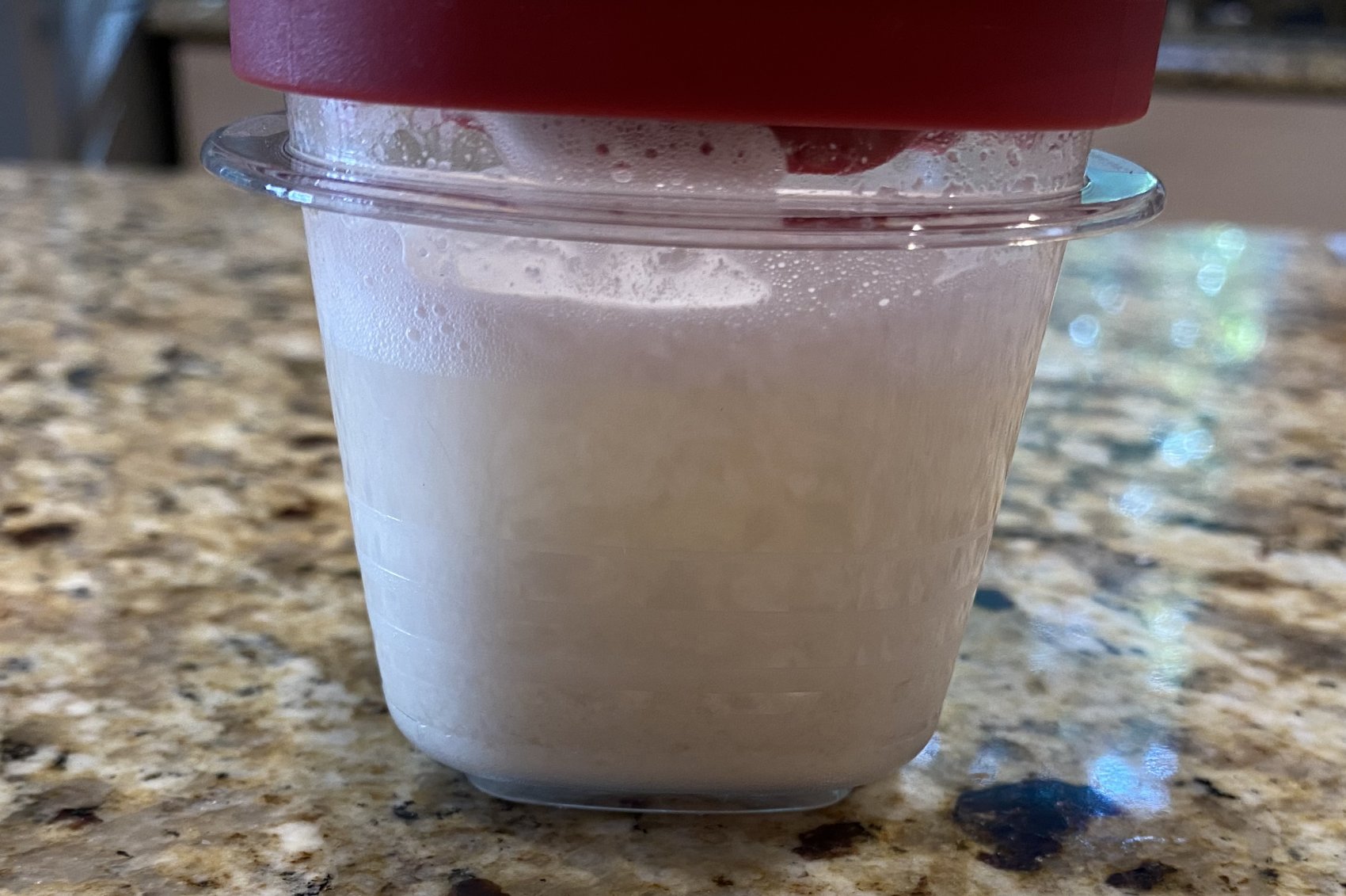 Initial hydration after a couple hours of time and periodic shaking