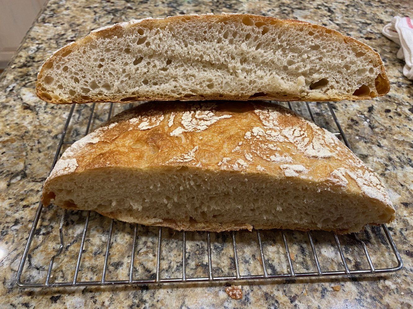 Finished bread interior (crumb)