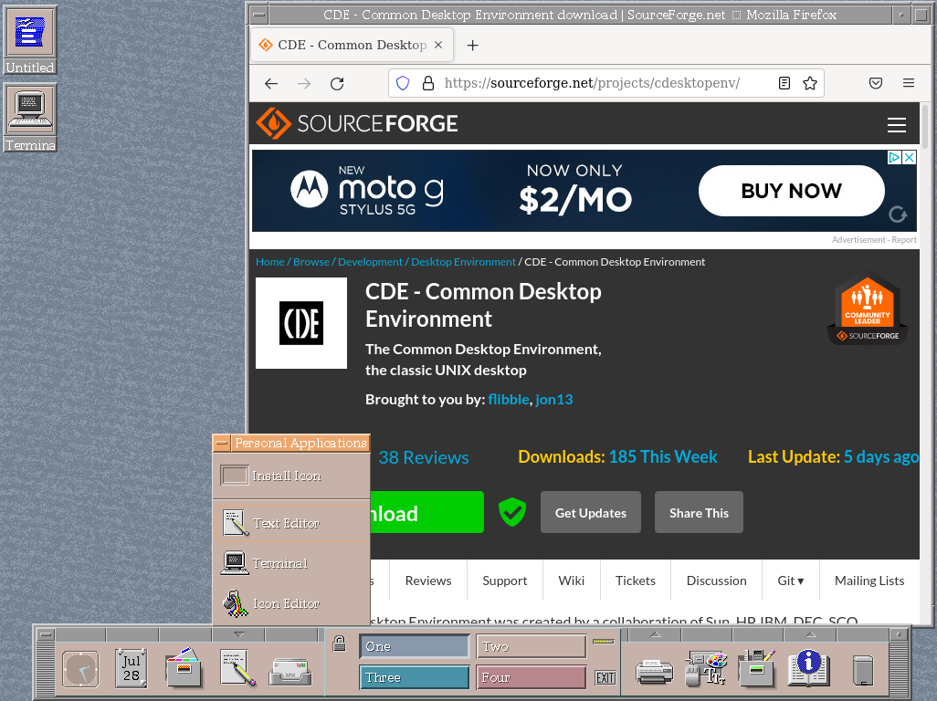 Screenshot of CDE Desktop
