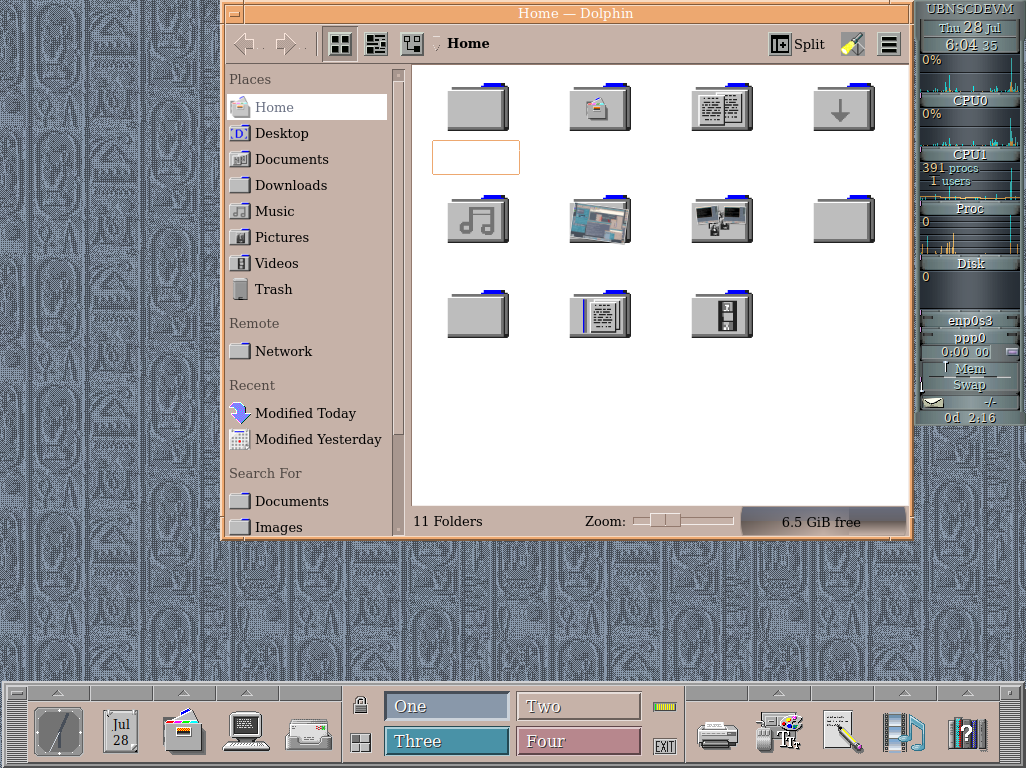 Screenshot of NsCDE running Dolphin File Manager