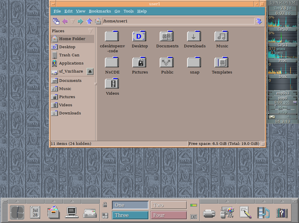 Screenshot of NsCDE running PCManFM File Manager