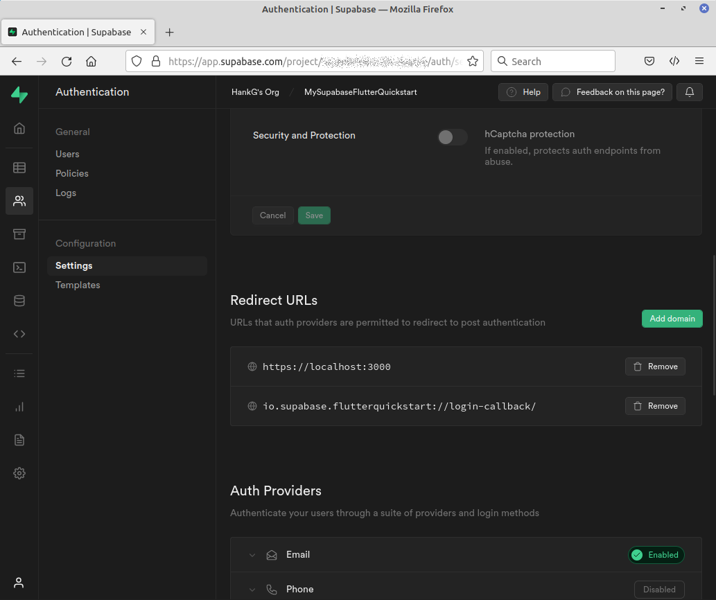 Screenshot showing final redirect URL information