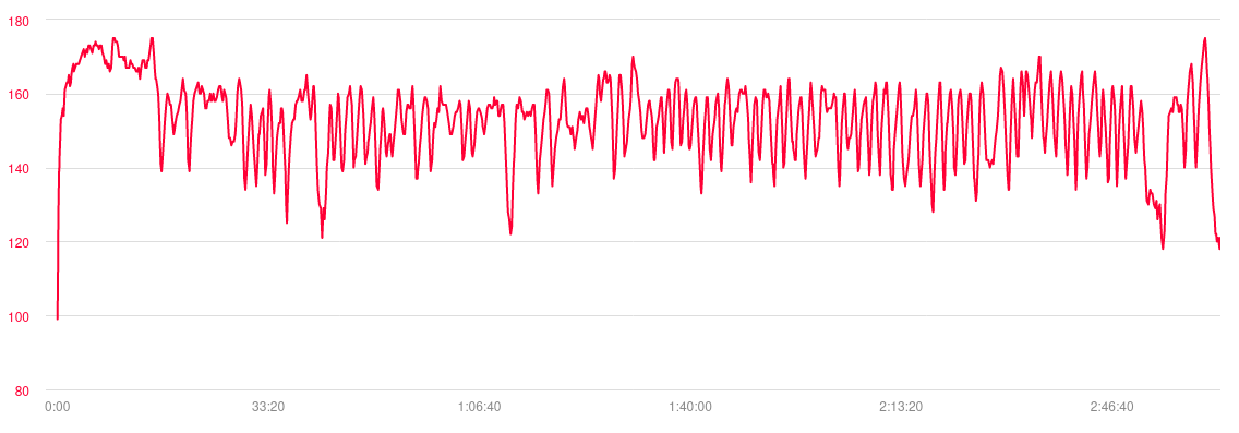 2013's 16 Mile Run Heart Rate History